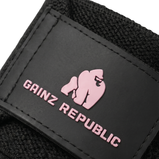 Wrist Elastic Wraps W/ Velcro (Blk/Pink)